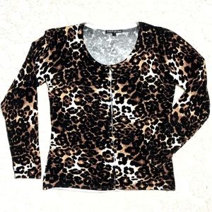 Leopard hook-eye Cardigan Small